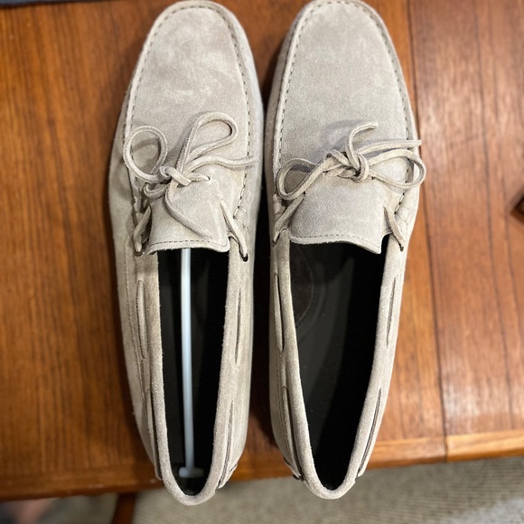 Aurelien Suede Driving Shoes (Light Grey - Size 47)